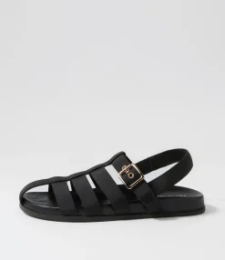 Cheap Midas Shoes Harney Black Fabric Sandals