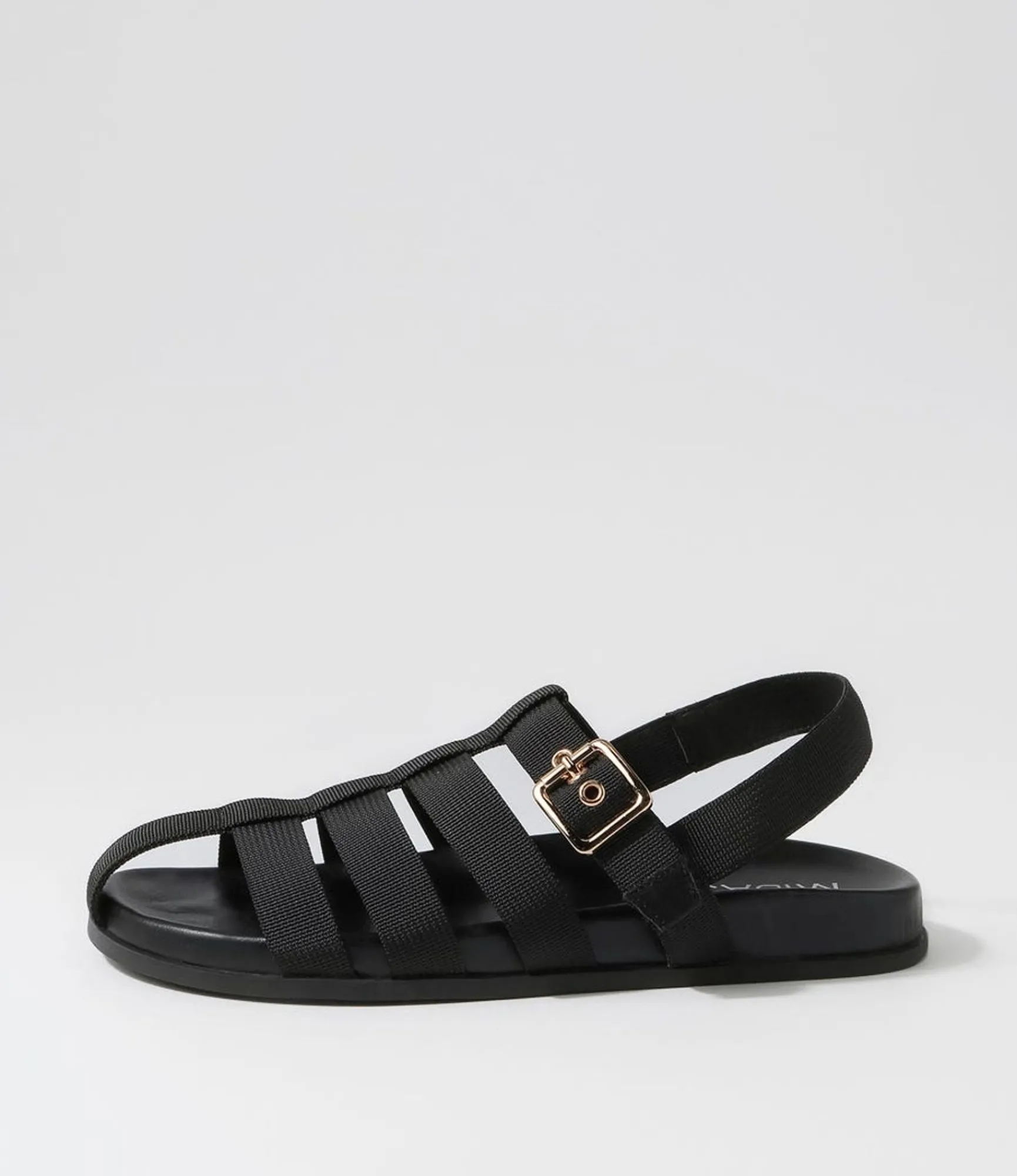 Cheap Midas Shoes Harney Black Fabric Sandals