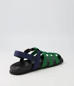 Flash Sale Midas Shoes Harney Emerald Navy Fabric Sandals