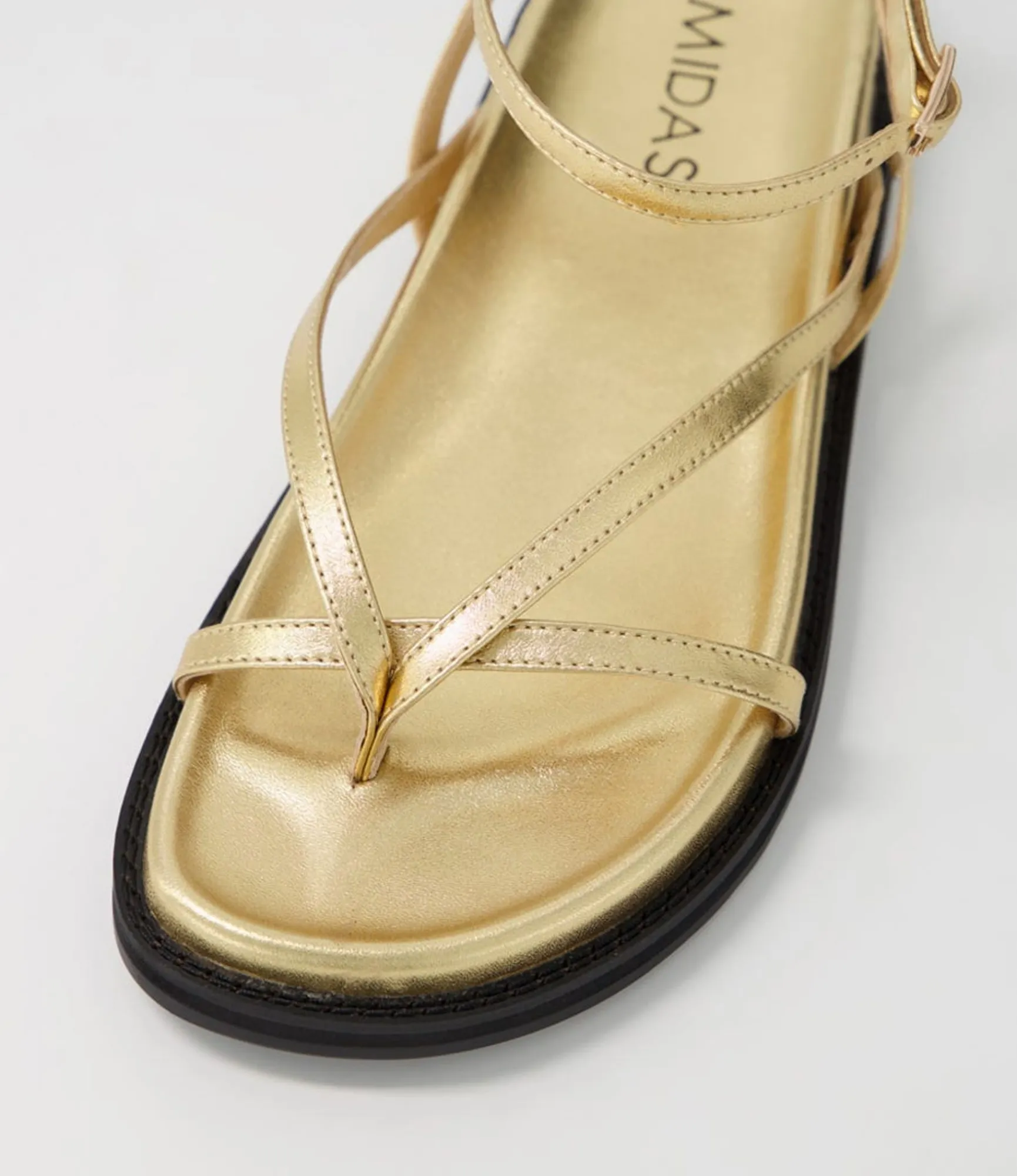 Best Sale Midas Shoes Hava Gold Leather Sandals