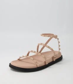 Store Midas Shoes Hazle Nude Leather Sandals