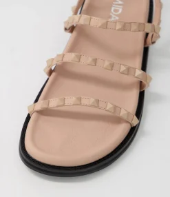 Store Midas Shoes Hazle Nude Leather Sandals