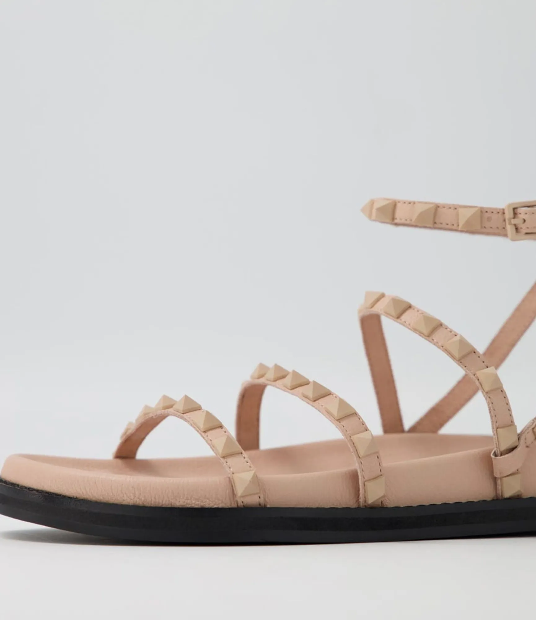 Store Midas Shoes Hazle Nude Leather Sandals