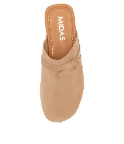 Cheap Midas Shoes Hearmi Camel Suede Mules