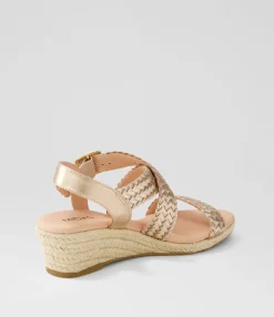 Online Midas Shoes Heathered Rose Gold Leather Sandals