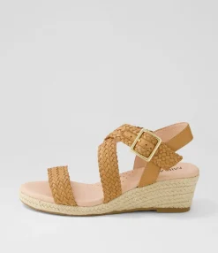 Store Midas Shoes Heathered Tan Leather Sandals