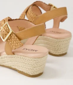 Store Midas Shoes Heathered Tan Leather Sandals