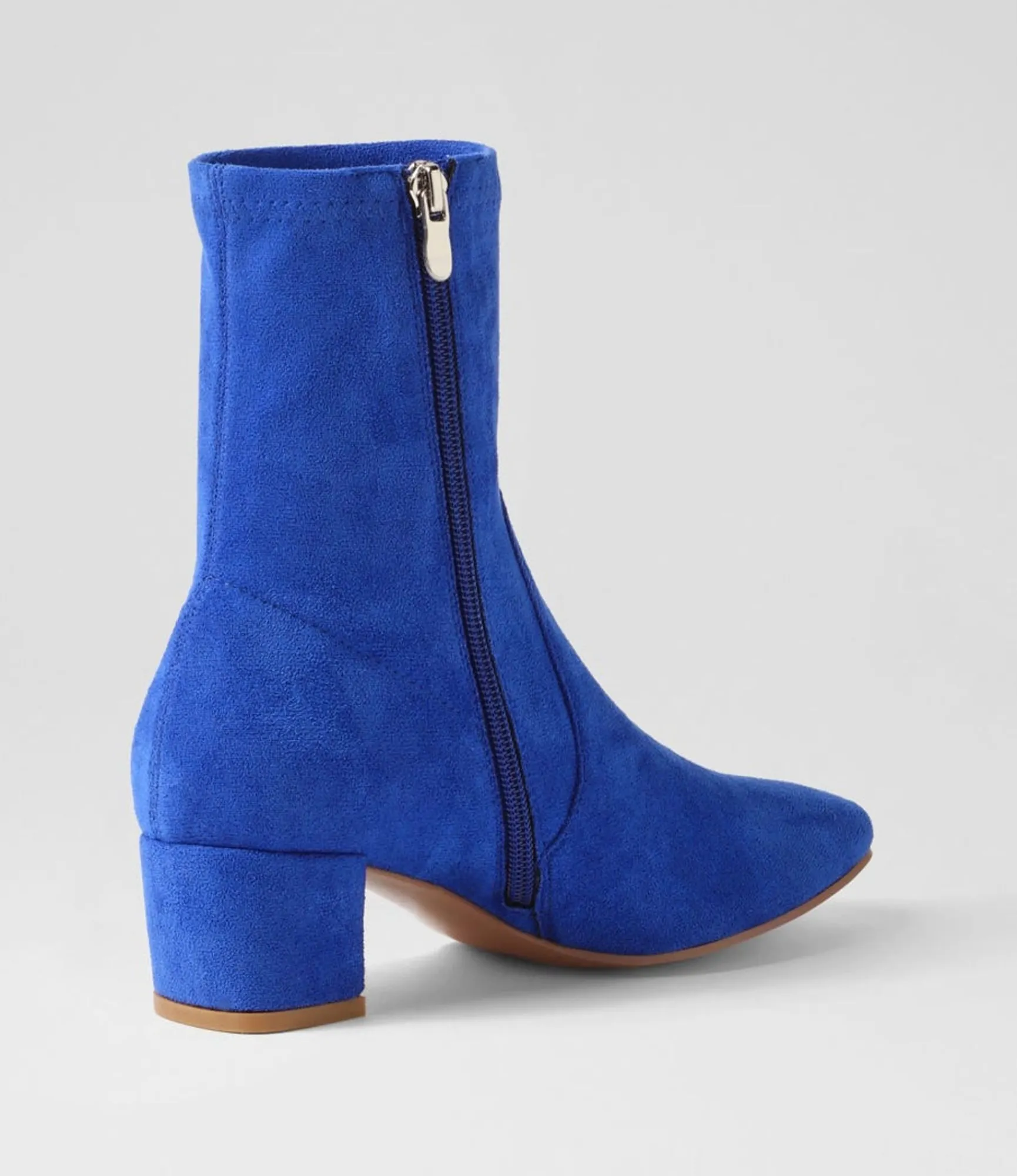 Hot Midas Shoes Heidi Electric Blue Stretch Microsuede Ankle Boots