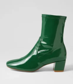 Clearance Midas Shoes Heidi Emerald Stretch Patent Pu Ankle Boots