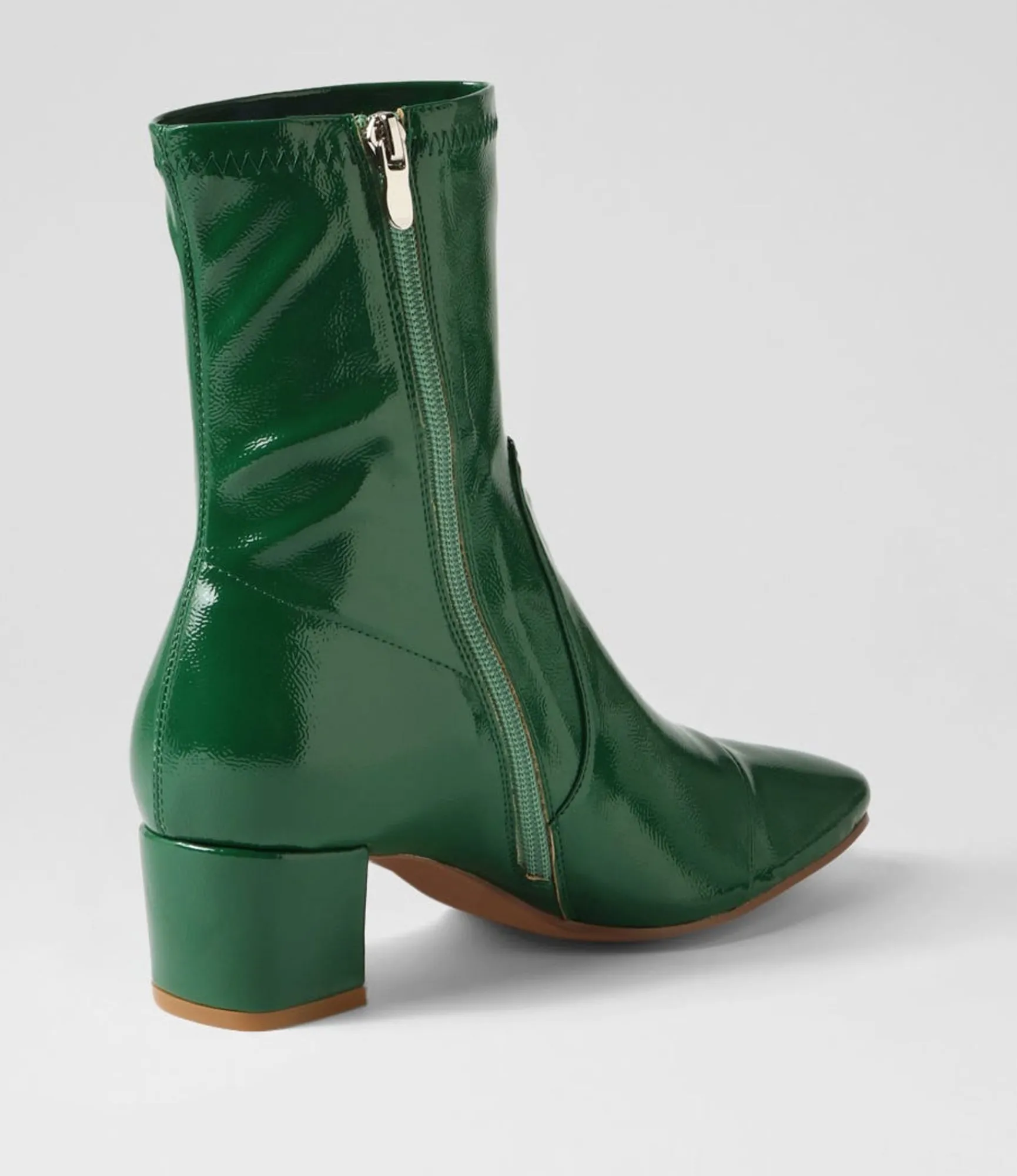 Clearance Midas Shoes Heidi Emerald Stretch Patent Pu Ankle Boots