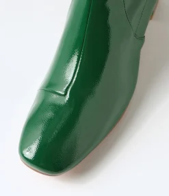 Clearance Midas Shoes Heidi Emerald Stretch Patent Pu Ankle Boots