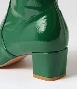 Clearance Midas Shoes Heidi Emerald Stretch Patent Pu Ankle Boots