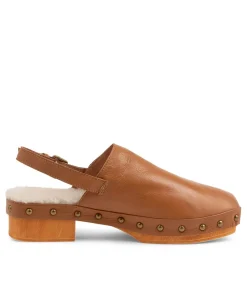 Store Midas Shoes Holmes Dark Tan Leather Heels