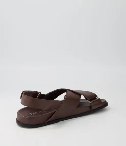 Online Midas Shoes Howlow Dark Brown Leather Sandals