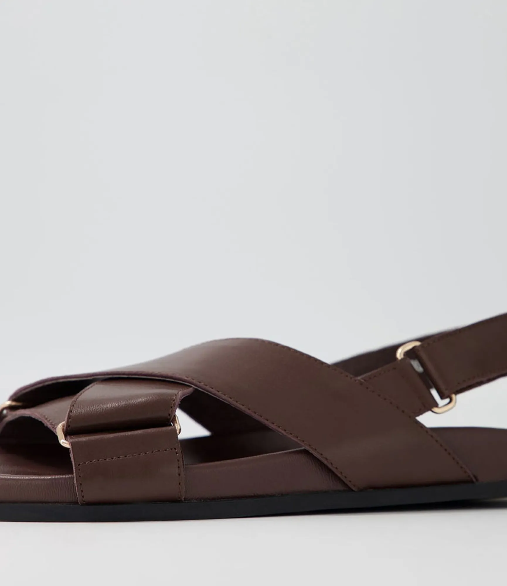Online Midas Shoes Howlow Dark Brown Leather Sandals