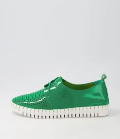 Flash Sale Midas Shoes Husto Emerald White Patent Leather Sneakers