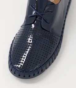 Outlet Midas Shoes Husto Navy Patent Leather Sneakers