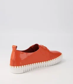 Discount Midas Shoes Husto Orange Patent Leather Sneakers