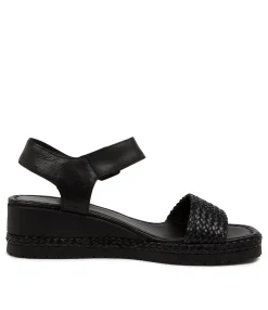 Clearance Midas Shoes Imara Black Weave-Leather