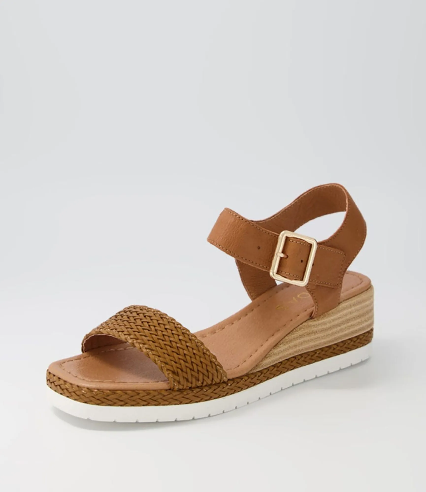 Sale Midas Shoes Imara Dark Tan Weave Leather Sandals