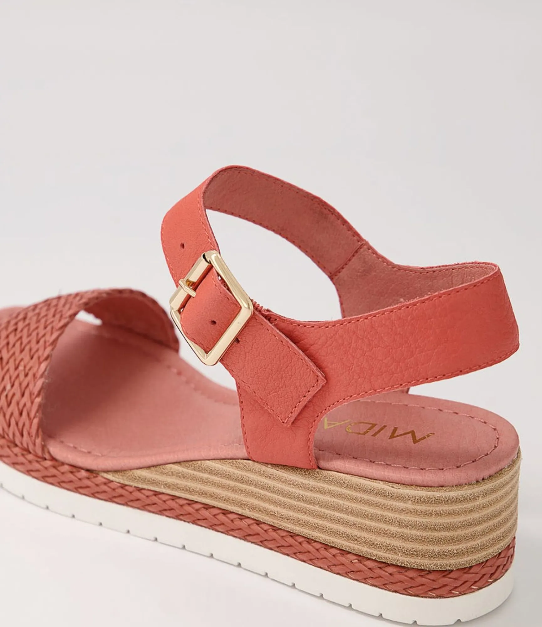 Cheap Midas Shoes Imara Orange Weave Leather Sandals