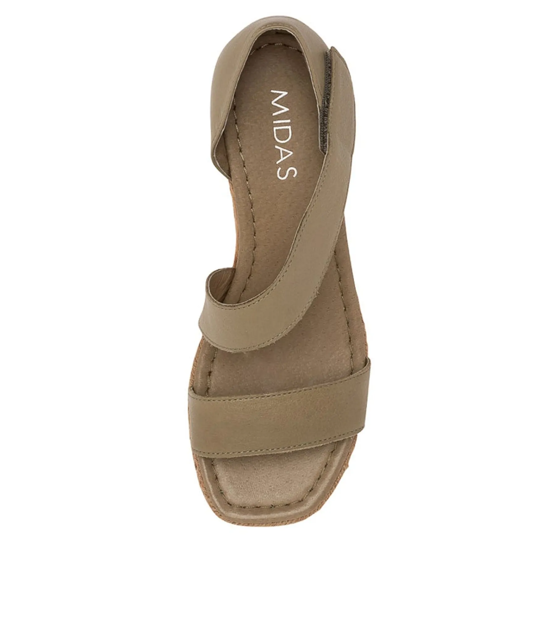 Discount Midas Shoes Inari Khaki Leather