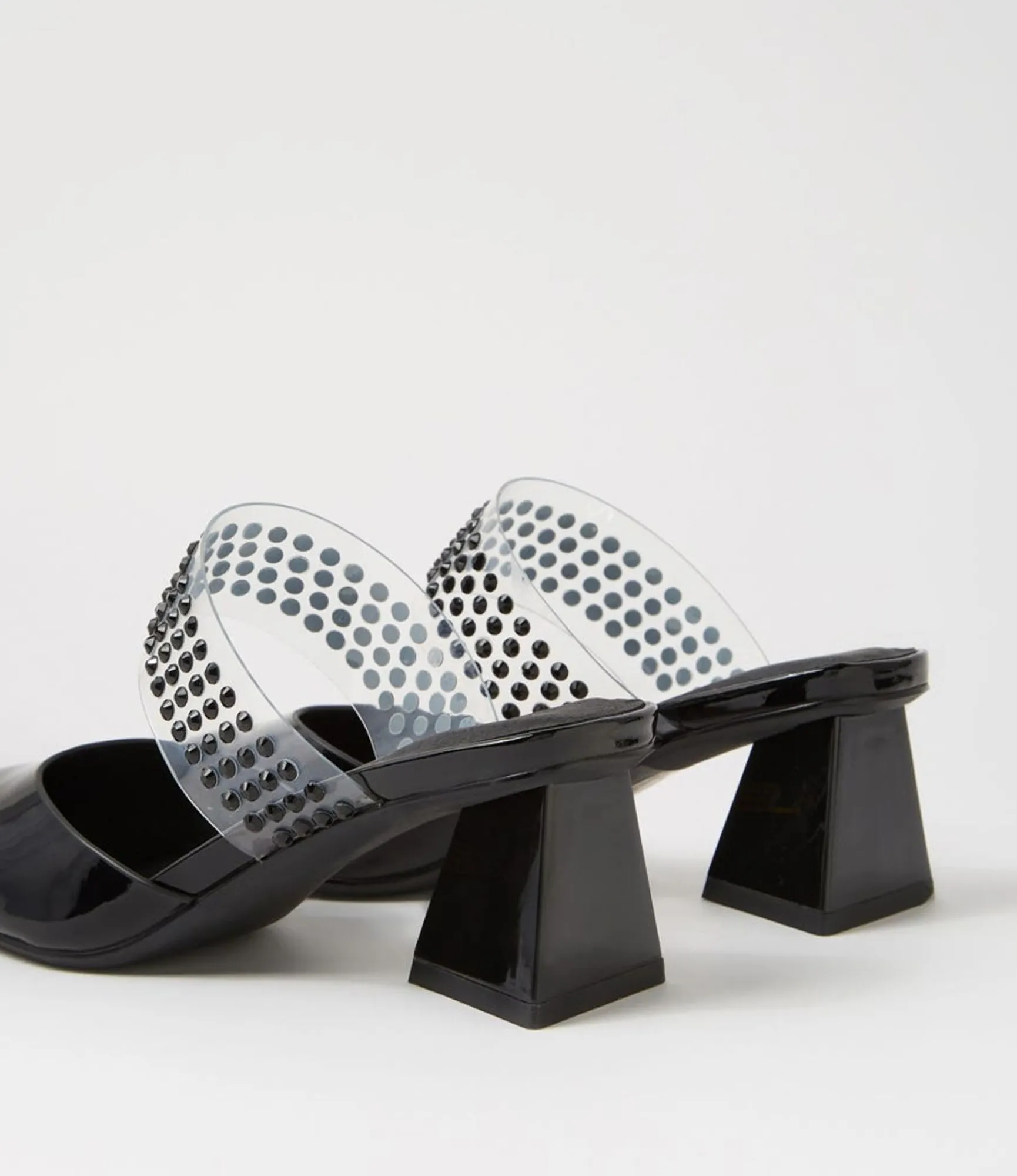 Discount Midas Shoes Inez Black Patent Leather Mules