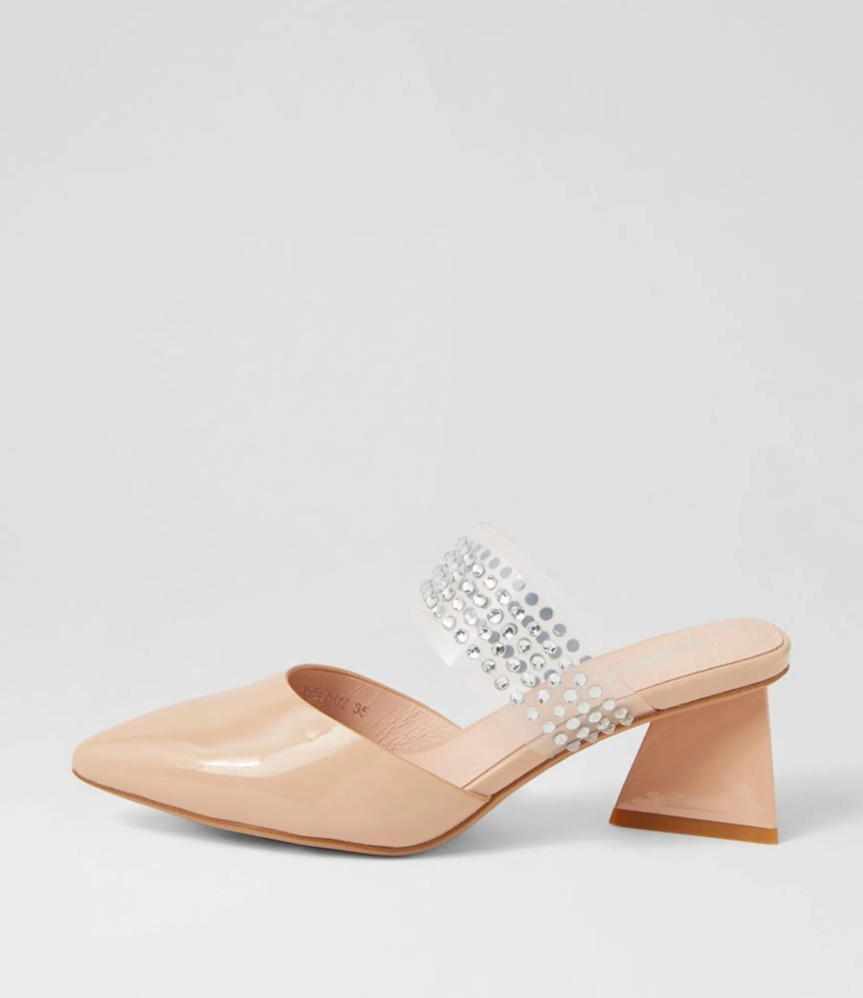 Hot Midas Shoes Inez Nude Patent Leather Mules