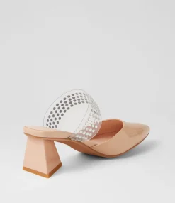 Hot Midas Shoes Inez Nude Patent Leather Mules