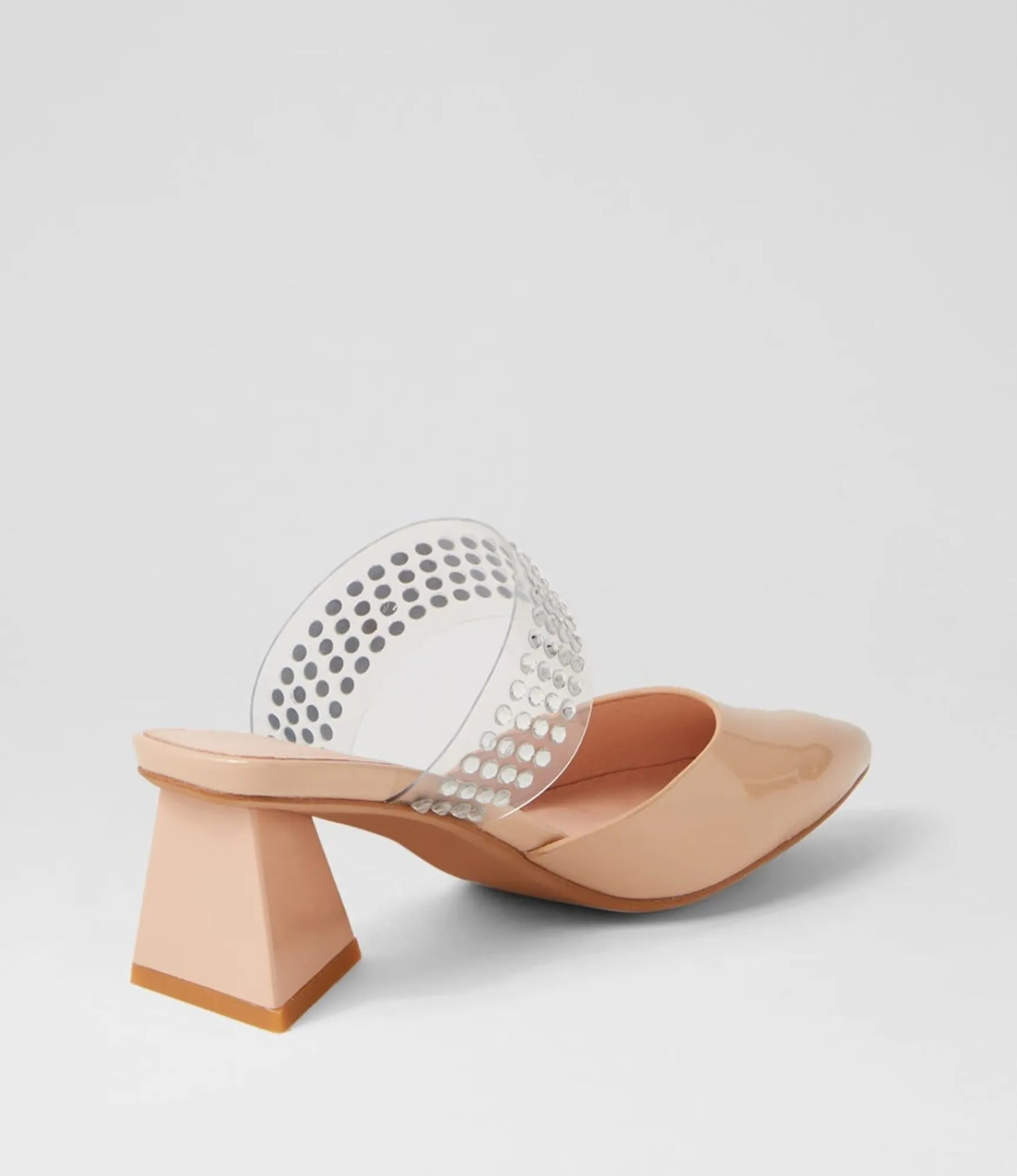 Hot Midas Shoes Inez Nude Patent Leather Mules