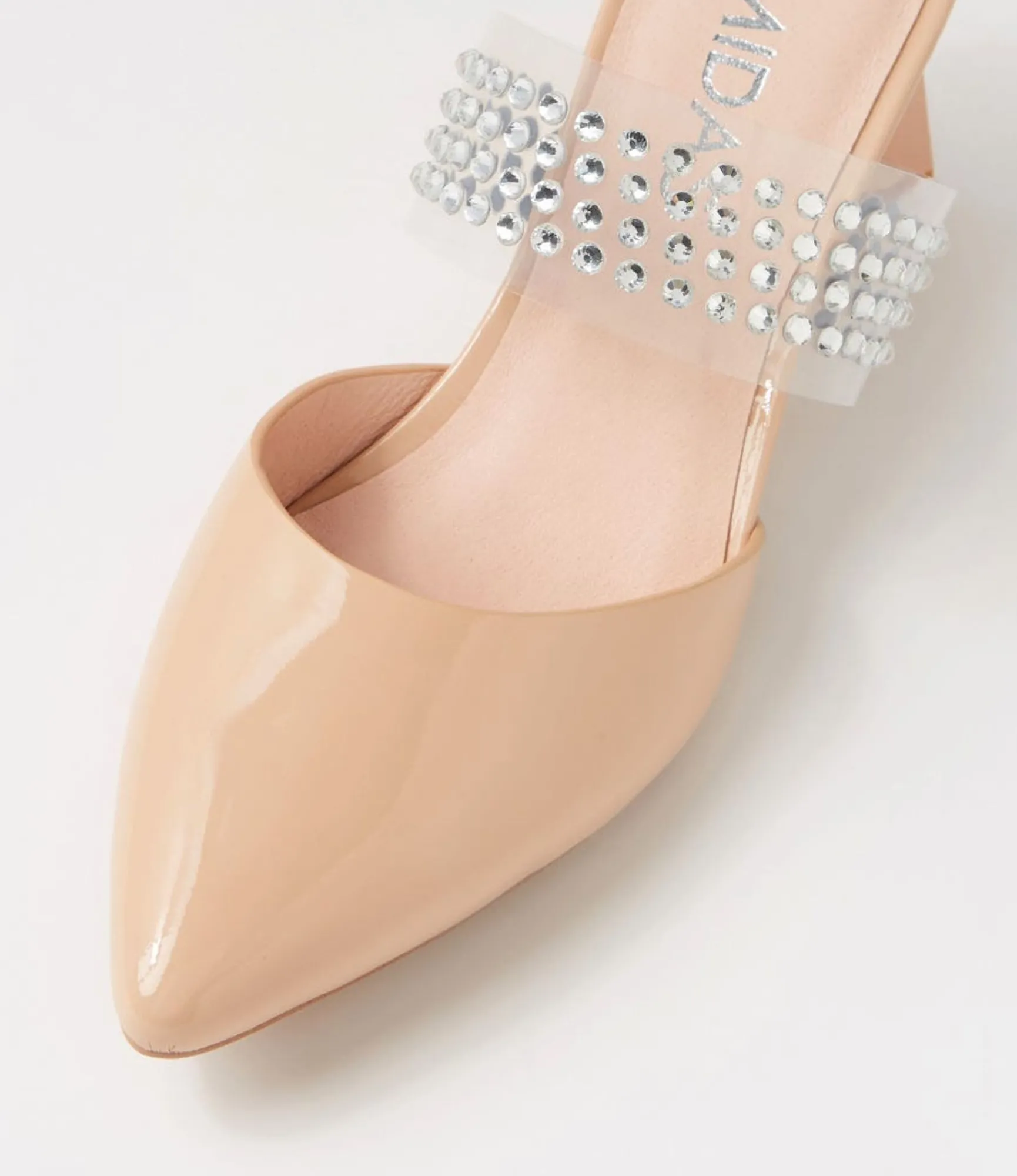 Hot Midas Shoes Inez Nude Patent Leather Mules