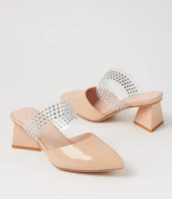 Hot Midas Shoes Inez Nude Patent Leather Mules