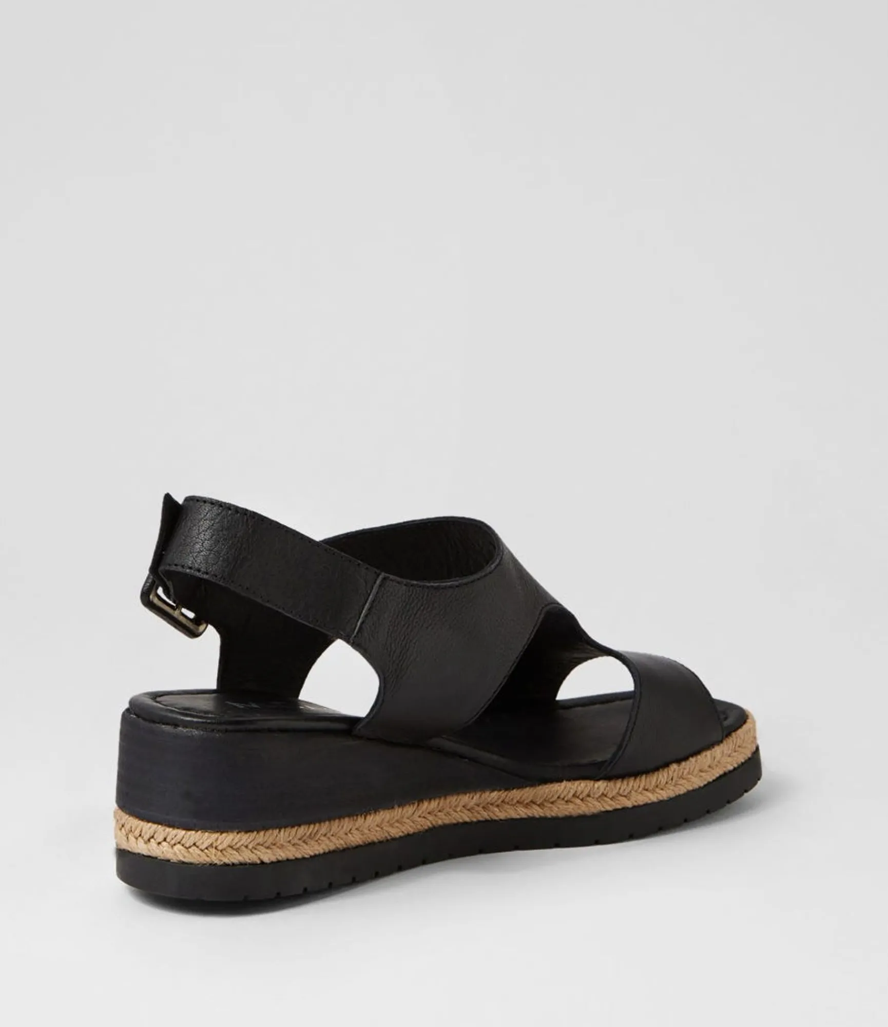 Store Midas Shoes Ipsey Black Leather Sandals