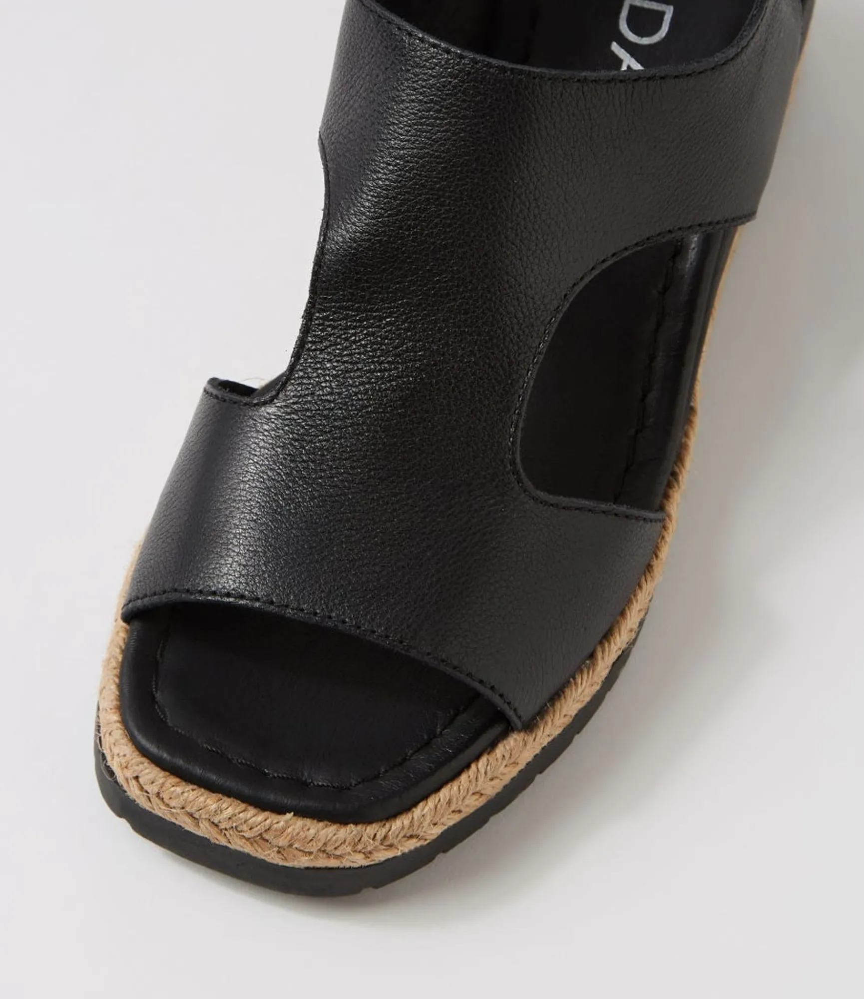 Store Midas Shoes Ipsey Black Leather Sandals