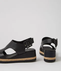 Store Midas Shoes Ipsey Black Leather Sandals