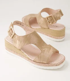 Best Midas Shoes Ipsey Rose Gold Scratch Leather Sandals