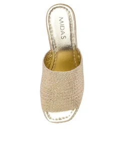 Outlet Midas Shoes Isha Pale Gold Leather