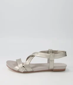 Outlet Midas Shoes Jada Argento Leather Sandals