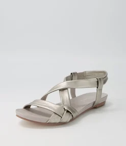 Outlet Midas Shoes Jada Argento Leather Sandals