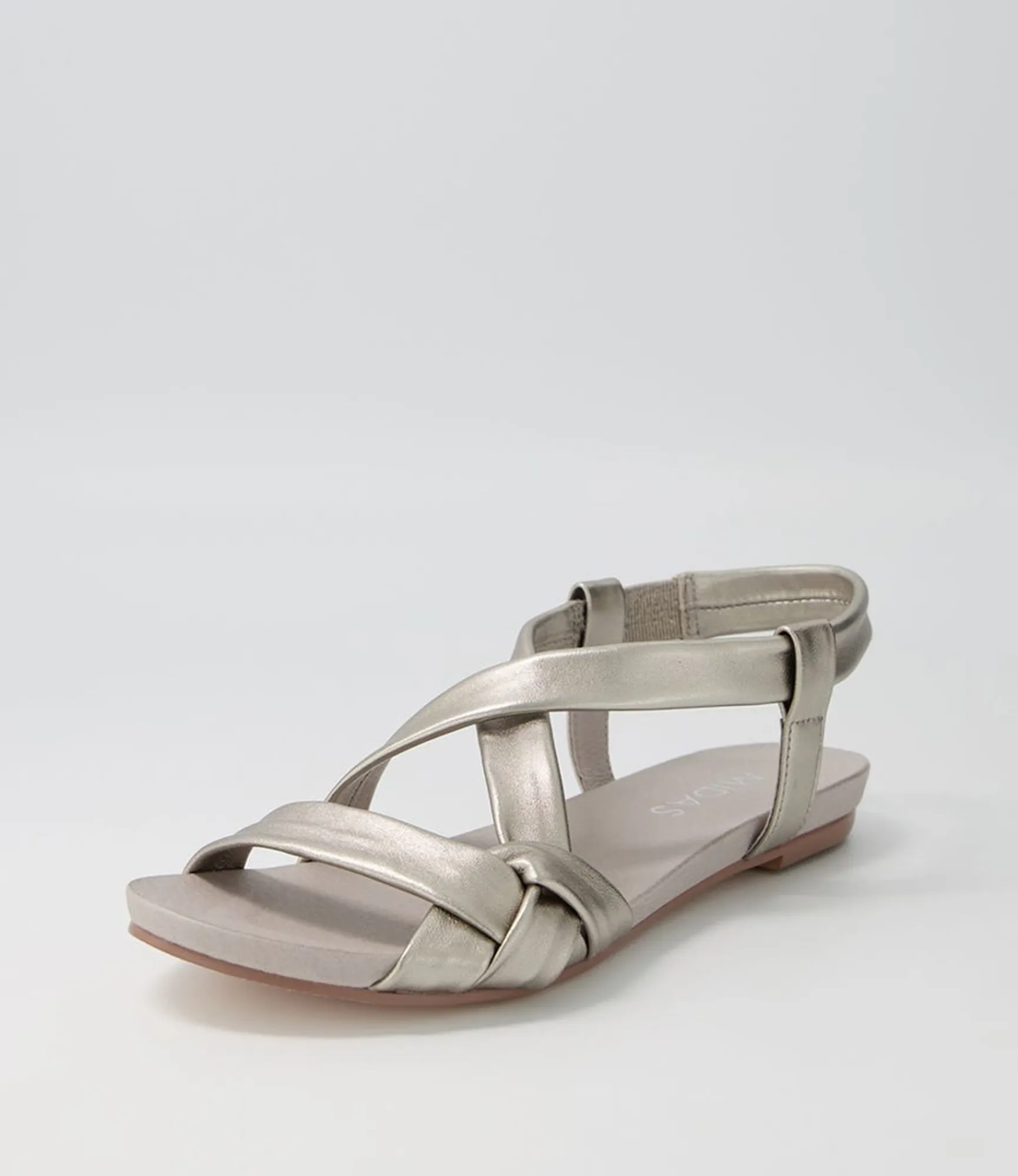 Outlet Midas Shoes Jada Argento Leather Sandals