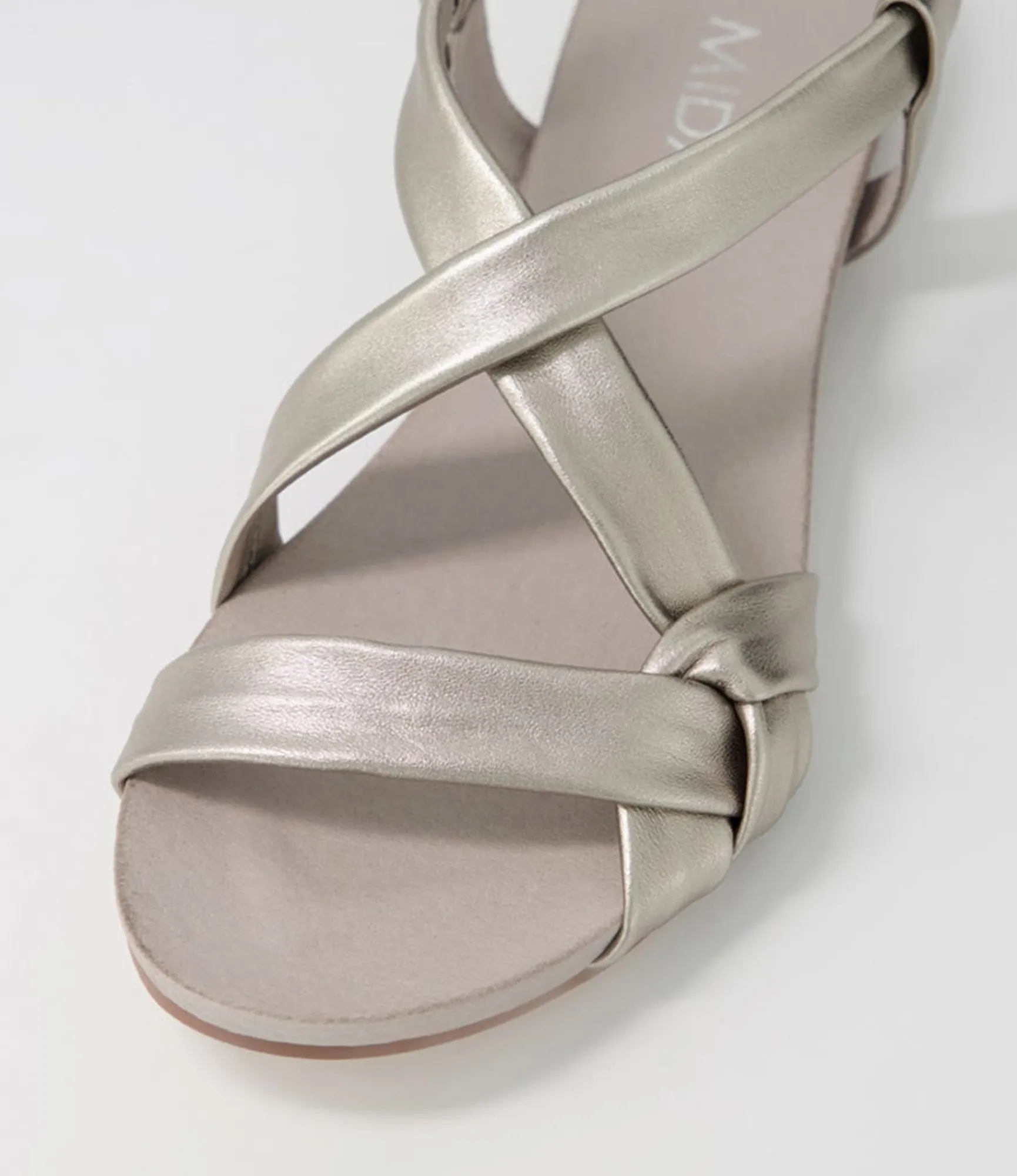 Outlet Midas Shoes Jada Argento Leather Sandals