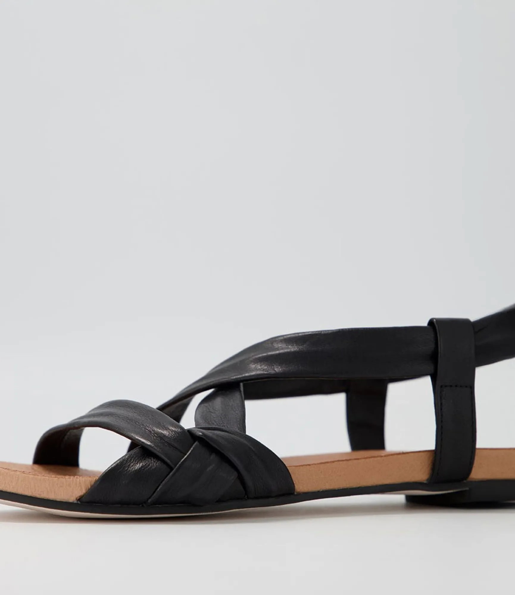 Fashion Midas Shoes Jada Black Leather Sandals
