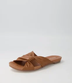 Cheap Midas Shoes Jaffer Dark Tan Leather Sandals
