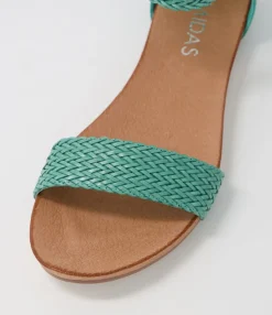 Sale Midas Shoes Jallan Emerald Weave Leather Sandals