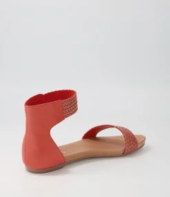 Outlet Midas Shoes Jallan Orange Weave Leather Sandals