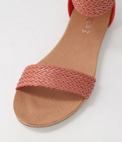 Outlet Midas Shoes Jallan Orange Weave Leather Sandals