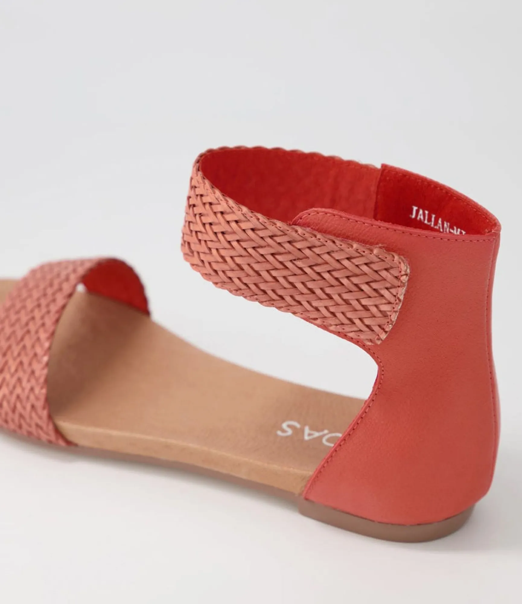 Outlet Midas Shoes Jallan Orange Weave Leather Sandals