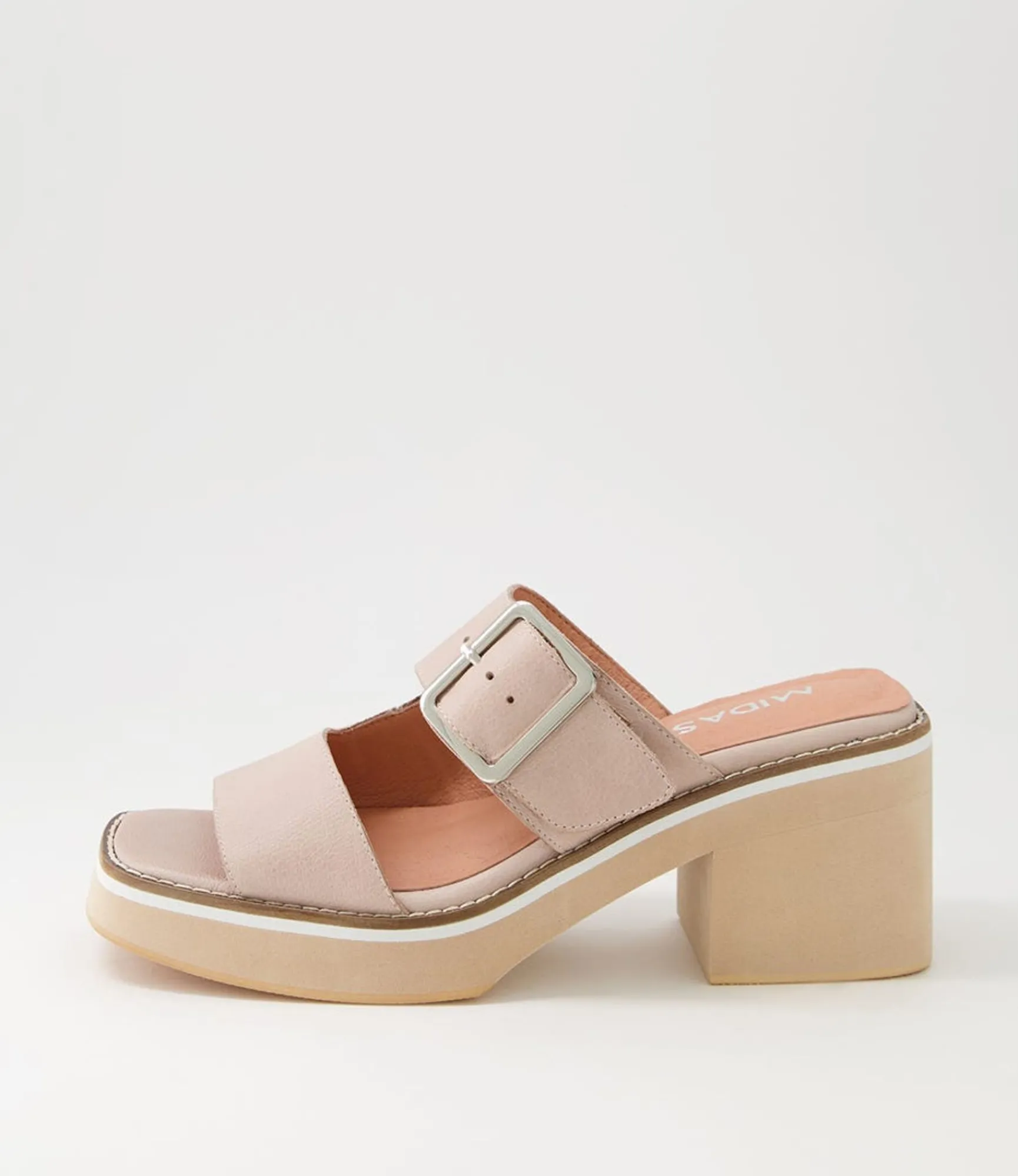 Sale Midas Shoes Jeddal Cafe Leather Slides