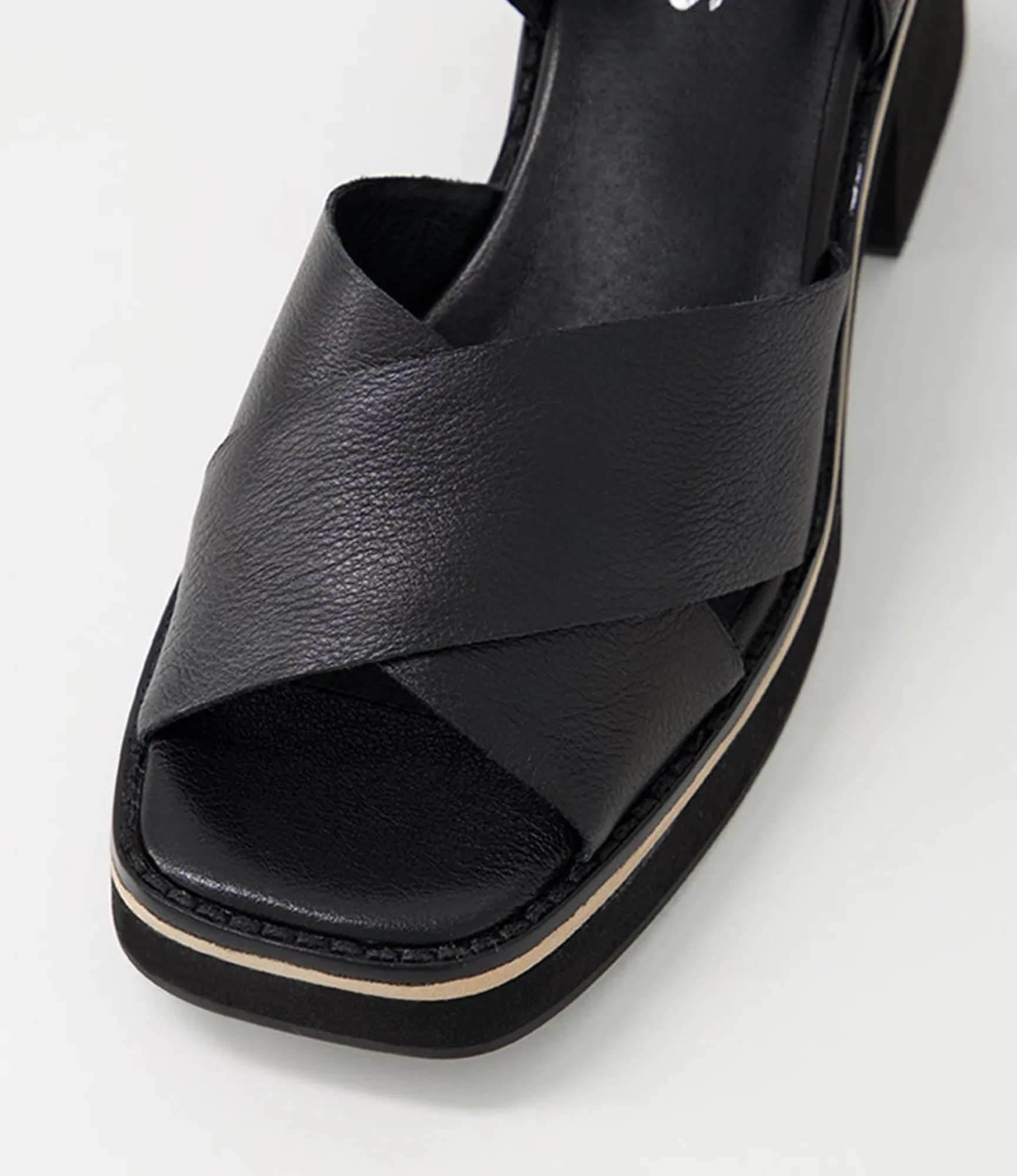 Cheap Midas Shoes Jeddie Black Leather Sandals