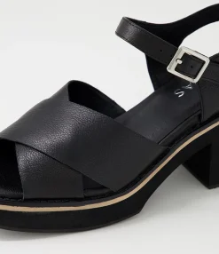 Cheap Midas Shoes Jeddie Black Leather Sandals